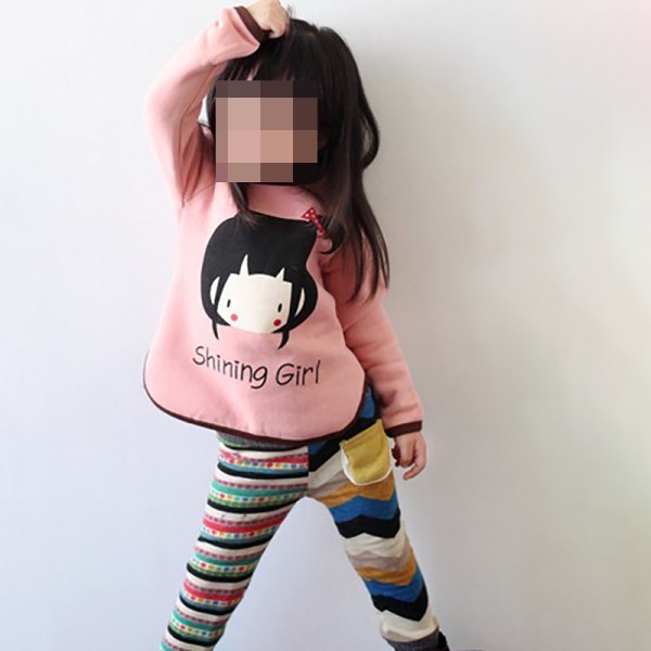 Μπλούζα μακρυμάνικη, με στάμπα "Shining Girl" και σχέδιο κοριτσάκι, ροζ